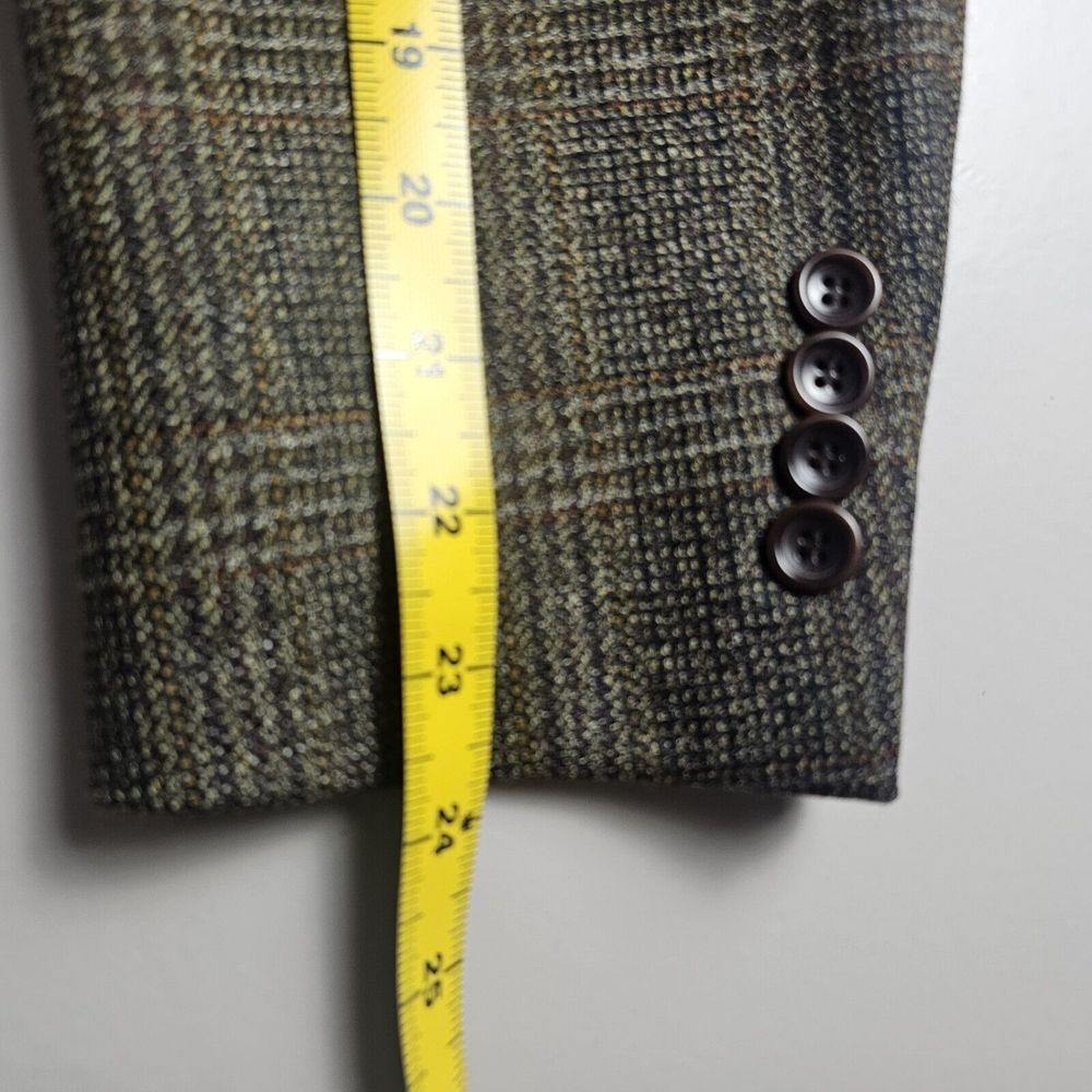 Vito Rufolo Sport Coat Jacket 100% Wool 42R Made in Italy Brown Windowpane Plaid - Picture 8 of 11